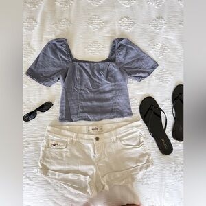 Abercrombie & Fitch Blue Baby Doll Sleeve Blouse